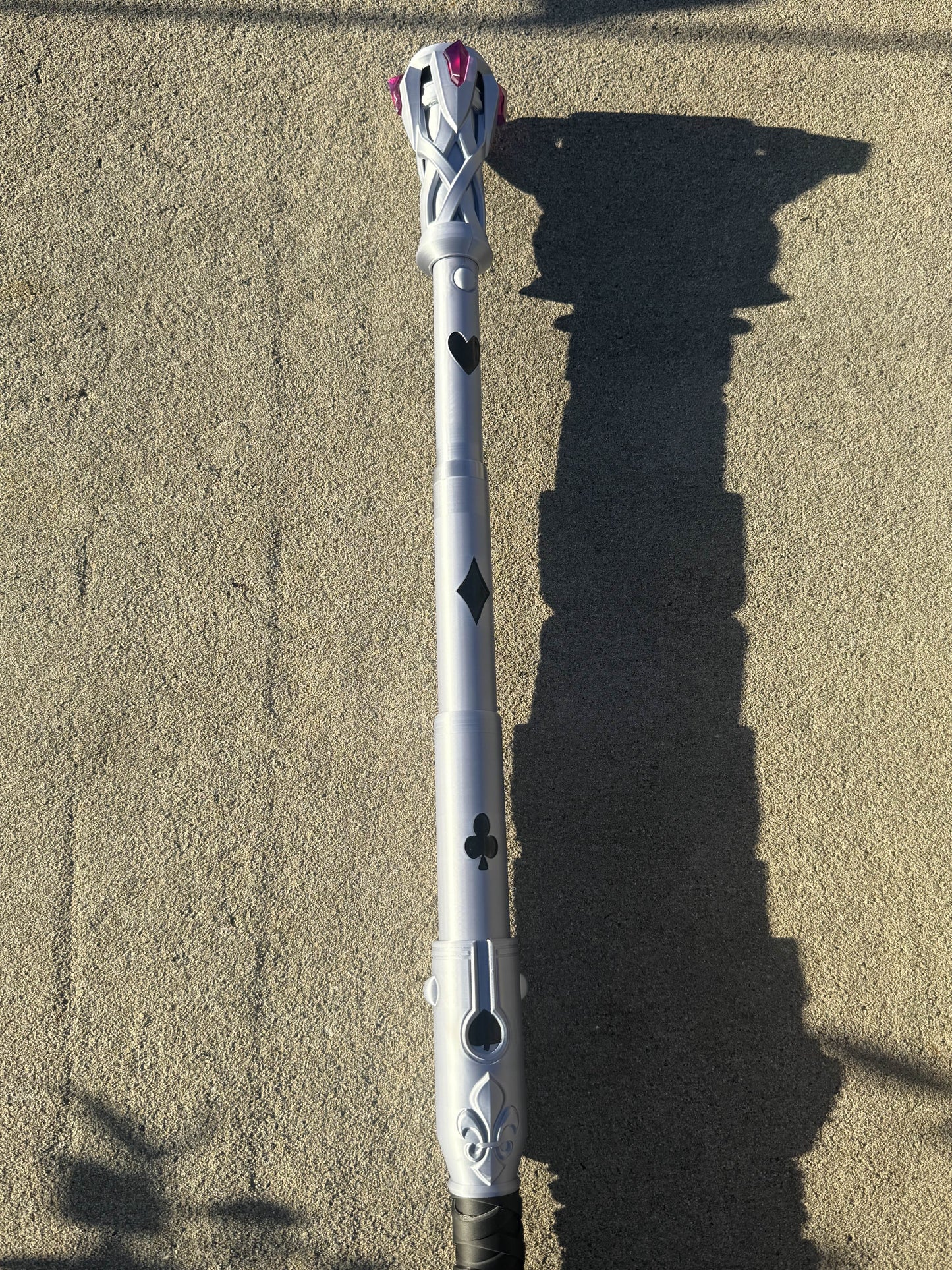 Gambit Staff – Marvel Rivals Inspired Prop (66” Full Size, 3-Piece Assembly)