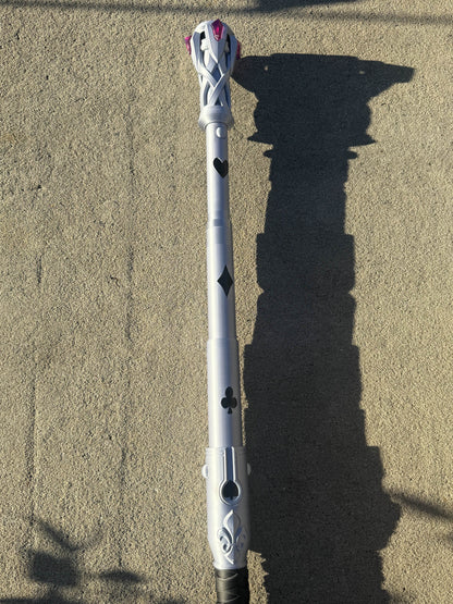 Gambit Staff – Marvel Rivals Inspired Prop (66” Full Size, 3-Piece Assembly)