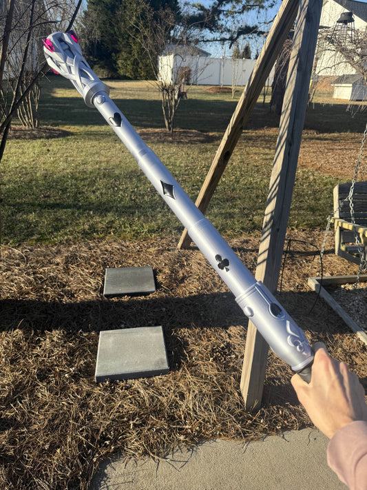 Gambit Staff – Marvel Rivals Inspired Prop (66” Full Size, 3-Piece Assembly)