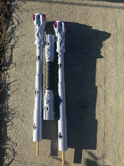 Gambit Staff – Marvel Rivals Inspired Prop (66” Full Size, 3-Piece Assembly)