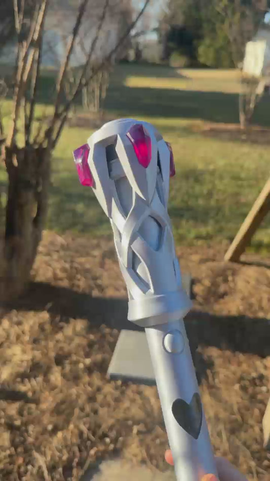 Gambit Staff – Marvel Rivals Inspired Prop (66” Full Size, 3-Piece Assembly)